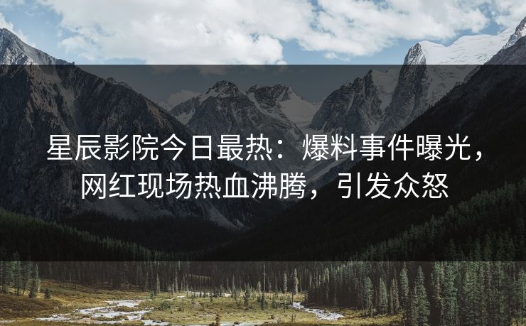 星辰影院今日最热：爆料事件曝光，网红现场热血沸腾，引发众怒